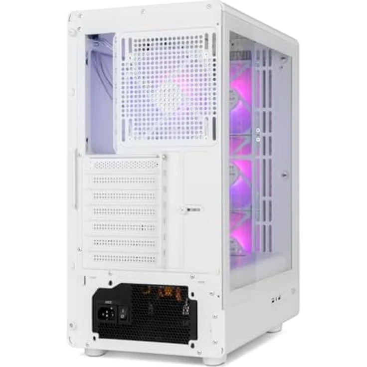 Nox Infinity IOTA, PC-Gehäuse in Weiss mit Mesh-Frontblende und 4 vorinstallierten 120-mm-Lüftern, ATX-kompatibel – Bild 4