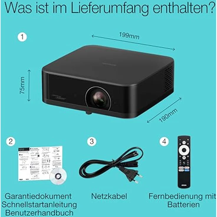 Epson Lifestudio Pop EF-62B, Tragbarer Beamer mit 700 Lumen, 4K Pro UHD, Bluetooth, Dolby Audio, Schwarz – Bild 3