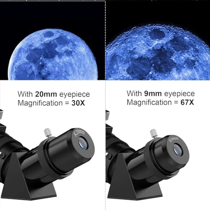 EACONN Astronomie Teleskop, 80mm Blende mit 30x-66x Vergrößerung, tragbares Refraktorteleskop für Erwachsene, Weiß – Bild 4