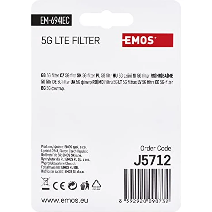 EMOS LTE/4G/5G Sperrfilter, Durchlassbereich bis 694 MHz, DC Durchlass, 1,6 x 6,8 cm, Koaxialanschluss, J5712, Silbern – Bild 4