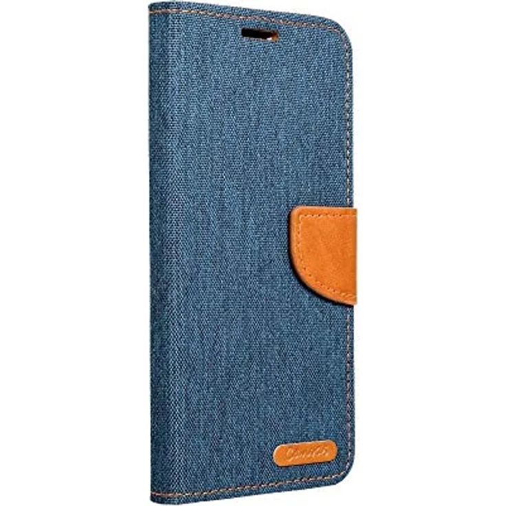 cofi1453 Canvas Hülle, geeignet für Apple iPhone 11 Pro Max, Book-Style Case, blau