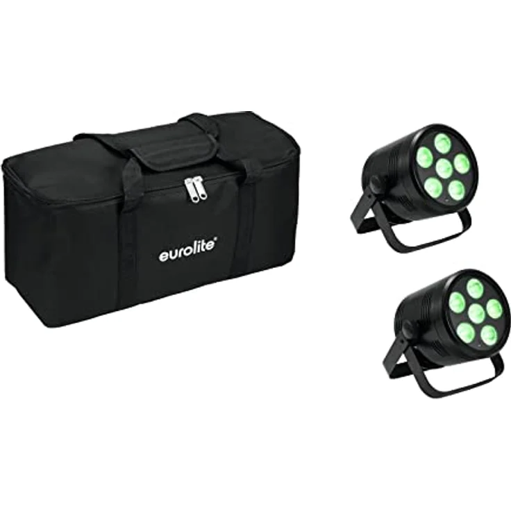 Eurolite Set 2x AKKU PAR 6 QCL, tragbares Licht Set mit Soft-Bag für mobiles Lichtdesign – Bild 1