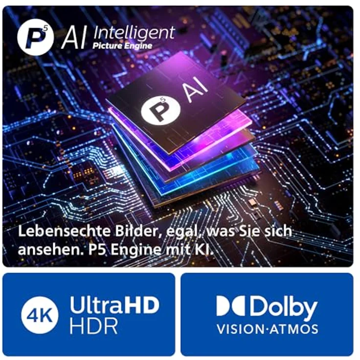 Philips Ambilight 77OLED759 4K OLED Smart TV - 77-Zoll Display mit P5 AI Perfect Picture Ultra HD, Titan OS, Dolby Vision und Dolby Atmos Sound - Titangrau – Bild 4