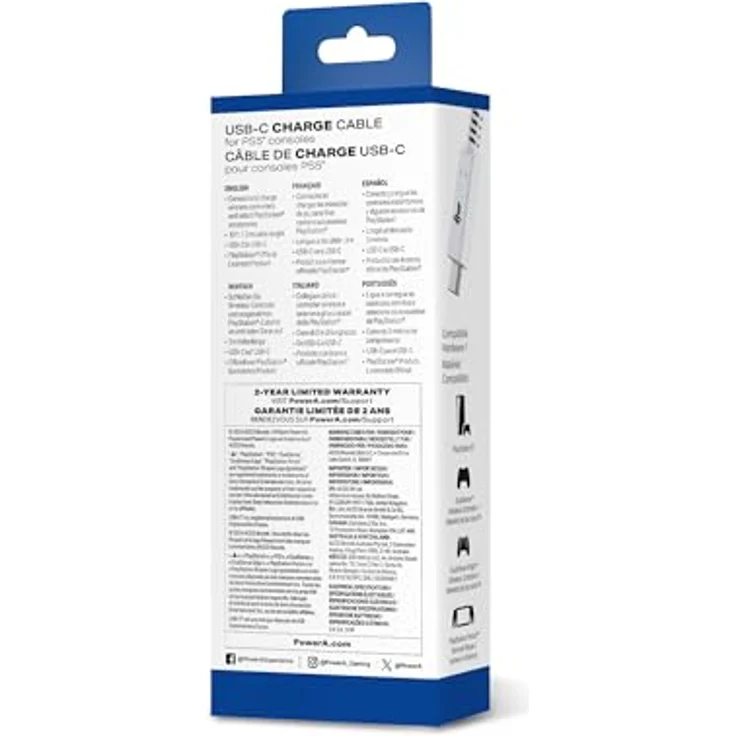 PowerA PSAC0372-01, USB C auf USB C Kabel, 3,04 m, schwarz – Bild 2