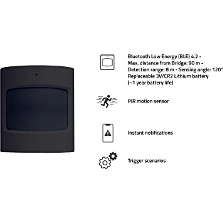 Hombli Smart Sensor Set, kabelloser Bewegungsmelder, kabelloser Tür- und Fenstersensor und Hub für kabellose Sensoren, batteriebetrieben, Push-Benachrichtigung auf Ihrem Smartphone, schwarz – Bild 4