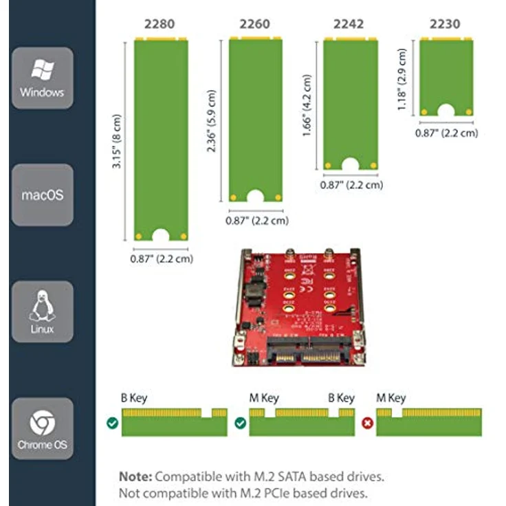 StarTech.com M.2 auf SATA Adapter - Dual Slot M.2 NGFF SSD Adapter für 2,5in Laufwerke - RAID – Bild 4