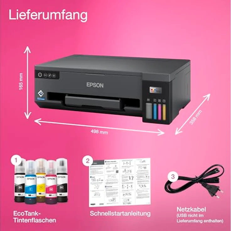 Epson EcoTank ET-14100 Fotodrucker A3+ mit 4 Farben, WiFi, Mobile Printing, nachfüllbarer Tintenbehälter, Original-Tinten-Set + zusätzliche Schwarze Flasche – Bild 5