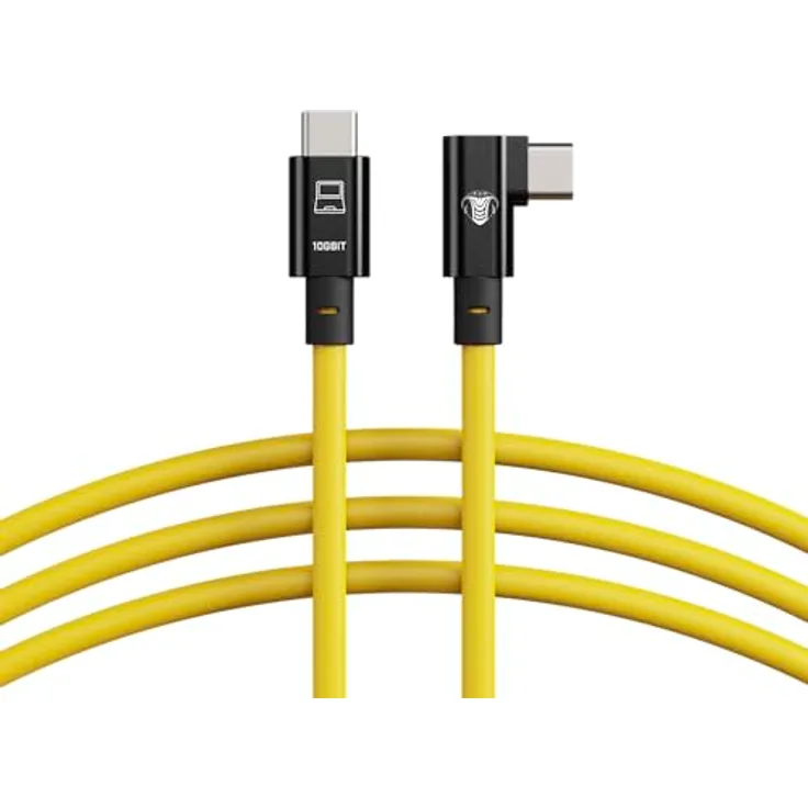 Cobra CobraTether USB-C Kabel 10 Gbit/s, 10 m, gelb, gerade und 90° abgewinkelte Anschlüsse, USB 3.2 Gen 1