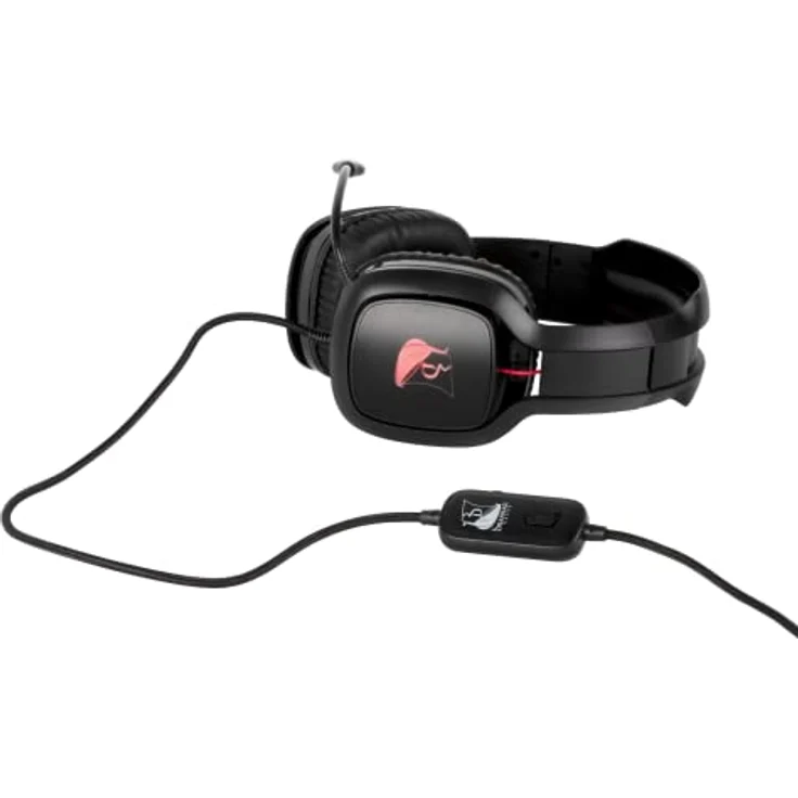 Konix Drakkar Mistlur, Kabelgebundenes Gaming-Headset für PC mit 40 mm Lautsprechern, flexiblem Mikrofon, 2 m Kabel und LED-Hintergrundbeleuchtung, Schwarz und Rot – Bild 4