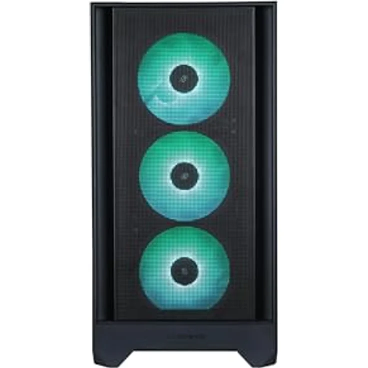 SILENTWARE Flow 110 Black A-RGB Midi Tower PC-Gehäuse, Meshfront, 4x 120mm A-RGB Lüfter, GPU bis 380mm, ATX/mATX/ITX – Bild 2