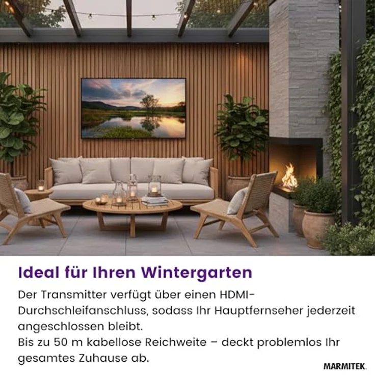 Marmitek TV Anywhere Wireless 4K LL, Drahtloser HDMI Extender 4K60 mit 50 m Reichweite und IR Rückkanal Steuerung – Bild 3