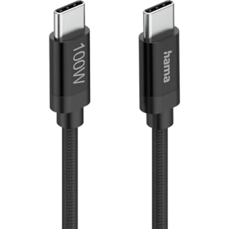 Hama Fabric USB-C Kabel, 0,48 Gbit/s, 100W, 1,5 m, Schwarz – Bild 8