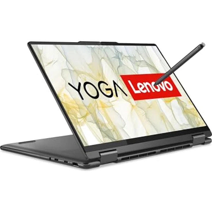 Lenovo Yoga 7 Convertible Laptop | 14" WUXGA OLED Touch Display | AMD Ryzen 5 7535U | 16GB RAM | 512GB SSD | AMD Radeon Grafik | Win11 Home | QWERTZ | grau | inkl. Pen | 3 Monate Premium Care – Bild 1
