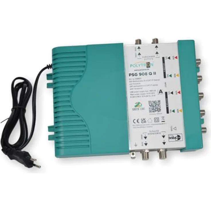 Polytron PSG 908 Q II, Multischalter für 2 Satelliten und bis zu 8 Teilnehmer, 8 SAT und 1 terrestrischer Eingang