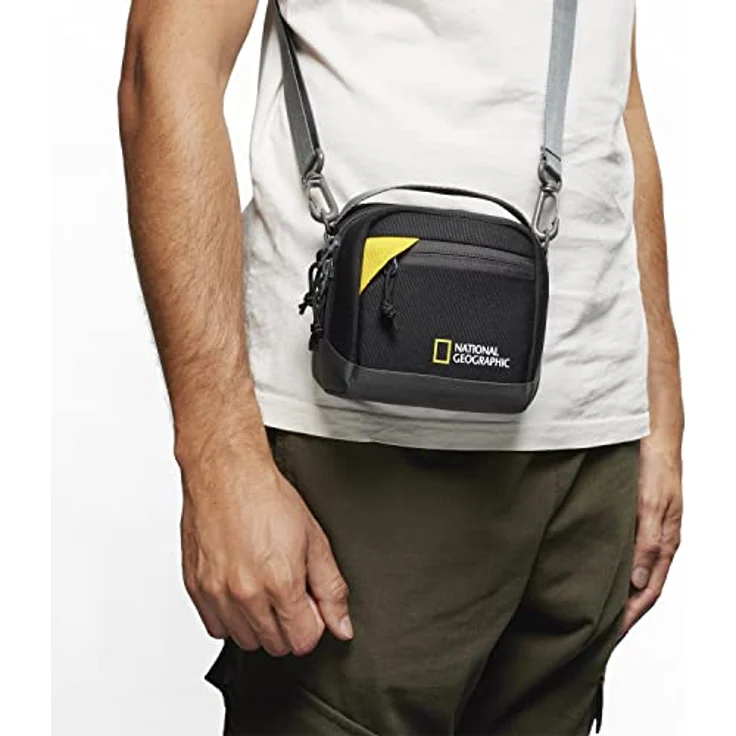 National Geographic NG E1 2350 Kameratasche, ultraleichte Fototasche für Kompaktkameras und Action-Kameras mit integriertem Gürtelschlaufe und abnehmbarem Tragegurt, Schwarz [Amazon-Exklusiv] – Bild 4