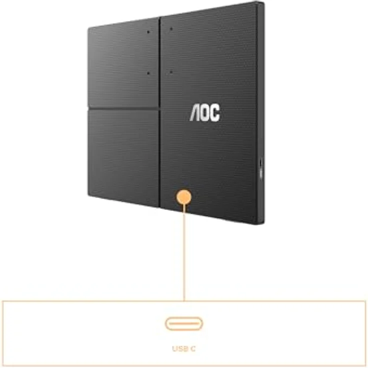 AOC 16T3EA - 16 Zoll tragbarer Monitor (1920x1080, USB-C Anschluss, Mehrwinkel Standfuss) schwarz-grau – Bild 4