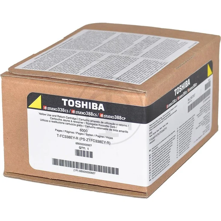Toshiba TFC338EY-R, Gelbe Tonerkartusche für Laser mit bis zu 6000 Seiten Ertrag, kompatibel mit e-STUDIO 338CS, 388CP, 388CS