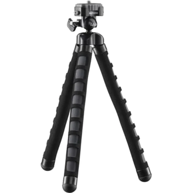 Mantona kaleido Flex leichtes Flex Stativ (mit hochwertigem 360° Kugelkopf, geeignet für Digital und Videokameras, Smartphones und Action Cams) deep grey – Bild 2