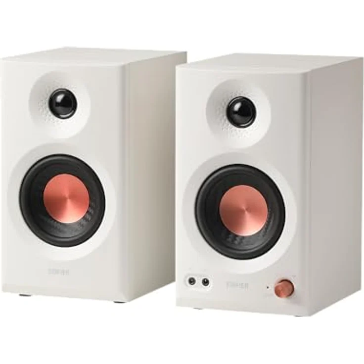Edifier MR3 Kompakter Studio-Lautsprecher 2.0, Hi-Res Audio, Bluetooth V5.4, RCA, AUX, Mobile App, 2 x 18 W, Weiß – Bild 1