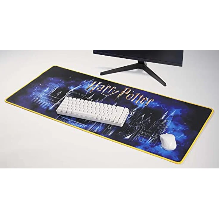 Harry Potter Hogwarts XXL-Mauspad, Polyvinylchlorid, 90 x 40 cm, offiziell lizenziert, rutschfester Untergrund, spritzwassergeschützte Kanten, glatte Oberfläche – Bild 2