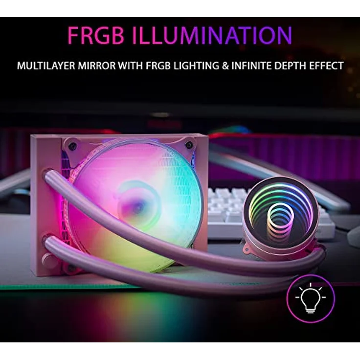 Mars Gaming ML-ONE120 Rosa, CPU Wasserkühlung mit 200W TDP, Infinity Mirror und FRGB Silent-Lüfter, Universal Multisocket – Bild 2