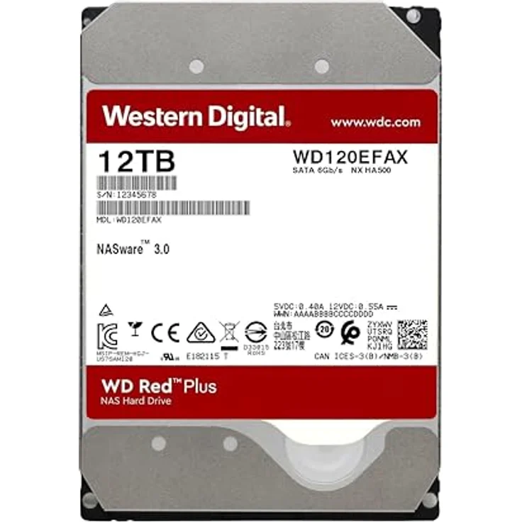 Western Digital Red 12TB 3.5 Zoll NAS Interne Festplatte - 5400 RPM - WD120EFAX – Bild 2