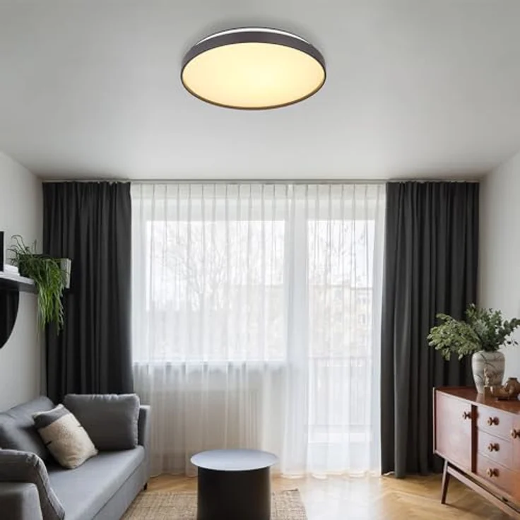 Globo Deckenlampe LED Schlafzimmerlampe anthrazit opal D 48 cm, Smarte Deckenbeleuchtung – Bild 2