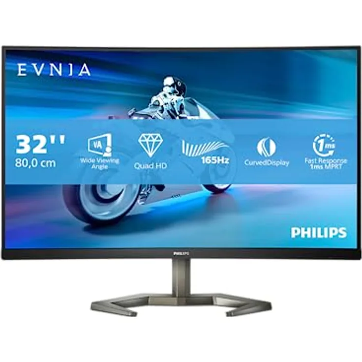 Philips Momentum 32M1C5500VL - 32 Zoll QHD Curved Gaming Monitor, FreeSync Premium, HDR10 (2560x1440, 165 Hz, 1 ms MPRT, DisplayPort, HDMI) schwarz