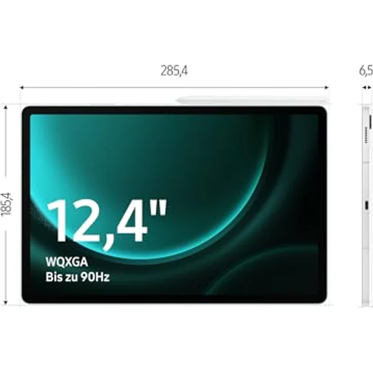 Samsung Galaxy Tab S9 FE+ Android-Tablet, Mit Stift (S Pen), Lange Akkulaufzeit, Simlockfrei ohne Vertrag, WiFi, 256 GB, Grau – Bild 3