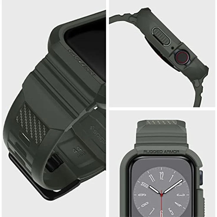 Spigen Rugged Armor Pro Kompatibel mit Apple Watch Hülle für 44mm Serie 5 - Serie 4 - Militärgrün – Bild 4