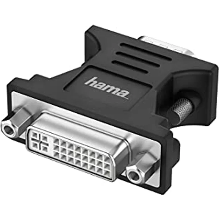 Hama DVI auf VGA Adapter, Full HD Monitoradapter für PC und Notebook, 1920 x 1080, inkl. Schraubverbindung
