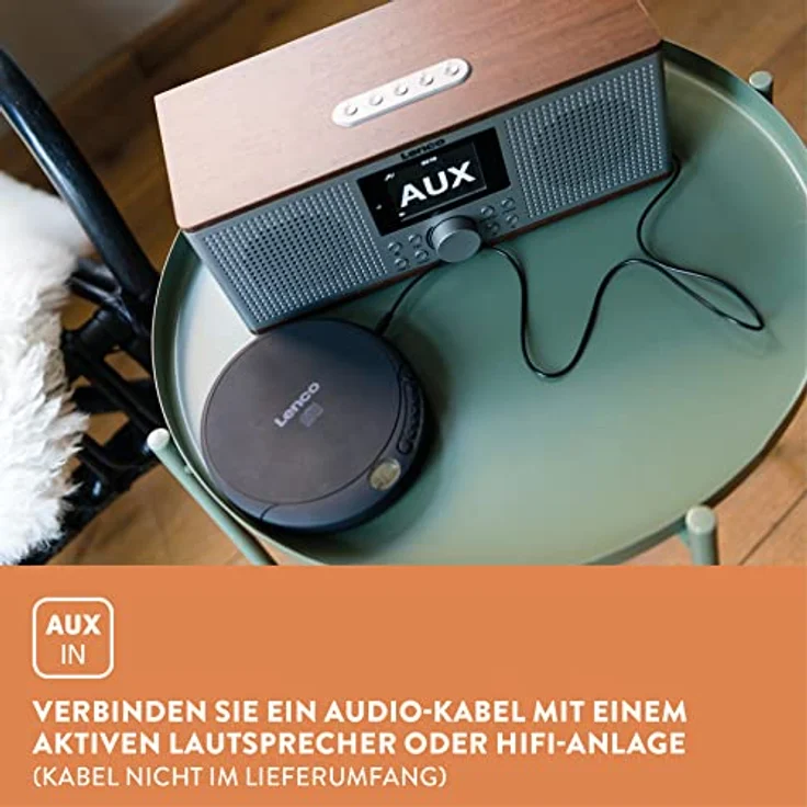Lenco CD-010 - Tragbarer CD-Player Walkman - Diskman - CD Walkman - Mit Kopfhörern und Micro USB Ladekabel - Schwarz – Bild 6