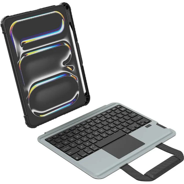 Nillkin Bumper Go Keyboard Case, Hintergrundbeleuchtete iPad Pro 11" Tastaturhülle mit Touchpad, Stoßfest, Schwarz