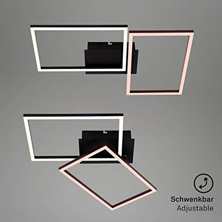 BRILONER Leuchten - LED Deckenleuchte, Deckenlampe dimmbar, inkl. Fernbedienung, inkl. Farbtemperatursteuerung, inkl. Nachtlichtfunktion und Timer, Schwarz, 500x388x78mm, 3149-015 – Bild 4