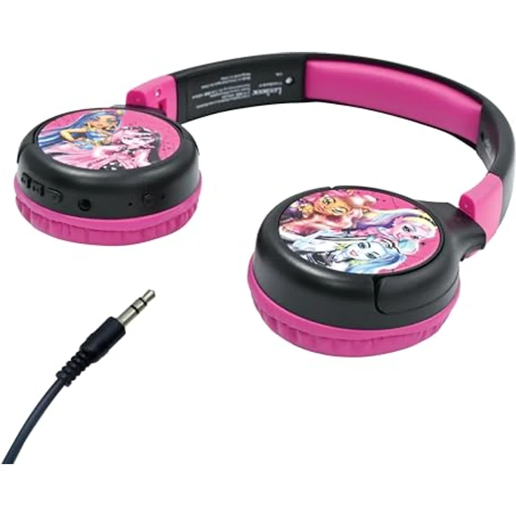 Lexibook Monster High HPBT010MH, 2-in-1 Bluetooth & kabelgebundene Kopfhörer mit Mikrofon, faltbar und verstellbar, rosa/schwarz, kinderfreundlicher Klang bis 85 dB – Bild 3