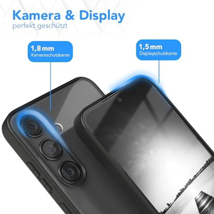 EAZY CASE Clear Hybrid Bumper Hülle kompatibel mit Samsung Galaxy S24 Plus, Ultra Aufprallschutz, Stoßfest, Kratzfest, dünne Schutzhülle mit Kameraschutz, Schwarz – Bild 3
