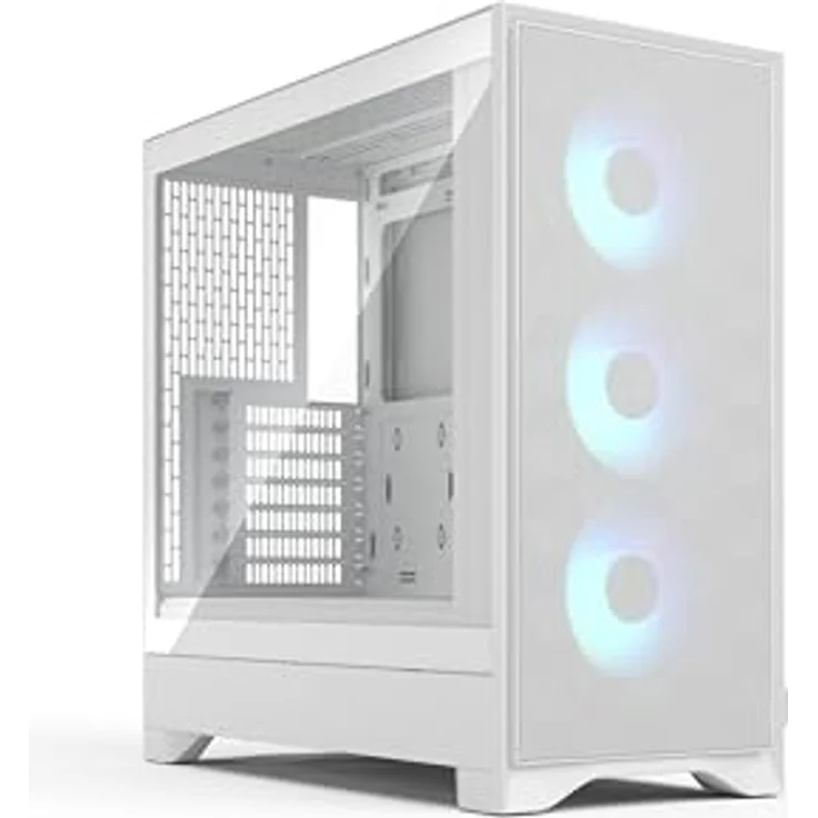 Fractal Design Pop 2 Air White TG RGB, Midi-Tower PC-Gehäuse für Mini-ITX/microATX/ATX, 3 vorinstallierte Lüfter, bis 170 mm CPU-Kühlerhöhe, bis 416 mm Grafikkartenlänge, weiß – Bild 1
