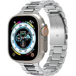 Spigen Modern Fit 316L Armband für Apple Watch Ultra 2/1 49mm, Serie 10 46mm und Serie 9/8/7/6/5/4/SE 45mm,44mm - Silber, Hochwertiger Edelstahl, Individuell verstellbar, Metallspange