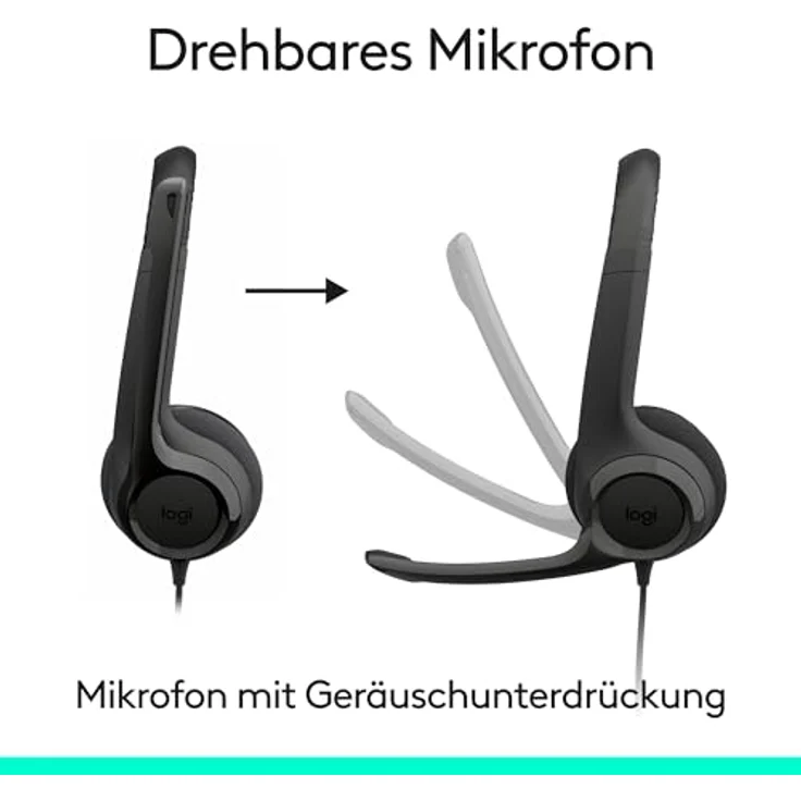 Logitech H390, kabelgebundenes Headset mit Mikrofon und Geräuschunterdrückung, USB-A Anschluss, kompatibel mit Chromebook – SCHWARZ – Bild 3