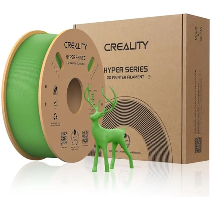 Creality Hyper PLA 3D Filament, 1.75 mm, 1000 g, hohe Zugfestigkeit und Zähigkeit, Grün – Bild 1