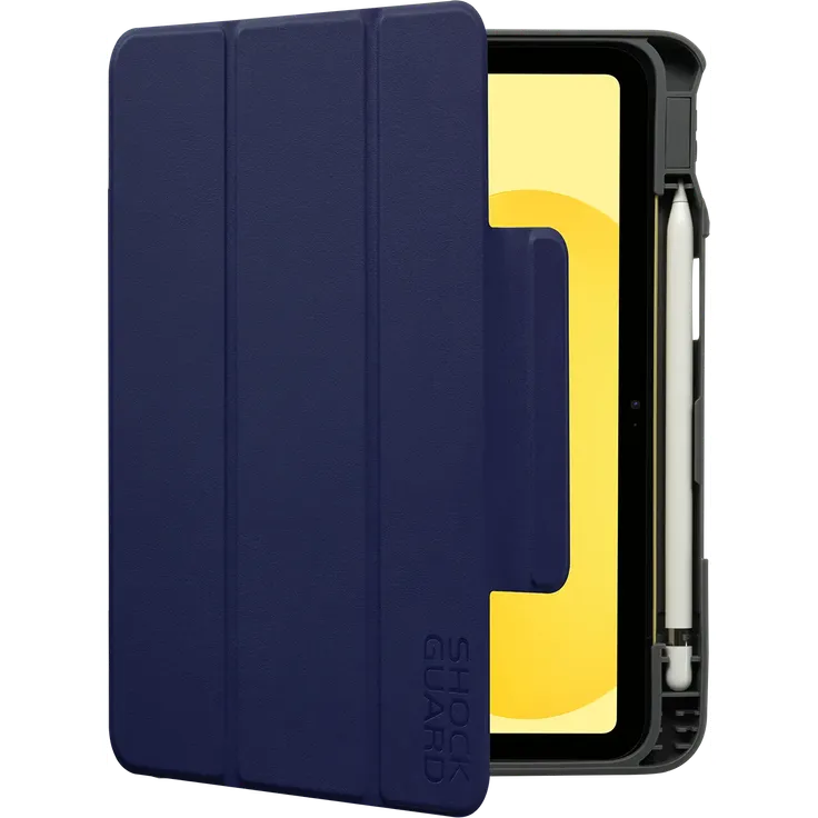 Shockguard THE ULTRA Folio Case für iPad 10. Gen. & A16, robuster Schutz mit verstärkten Ecken und integriertem Stifthalter, royalblau