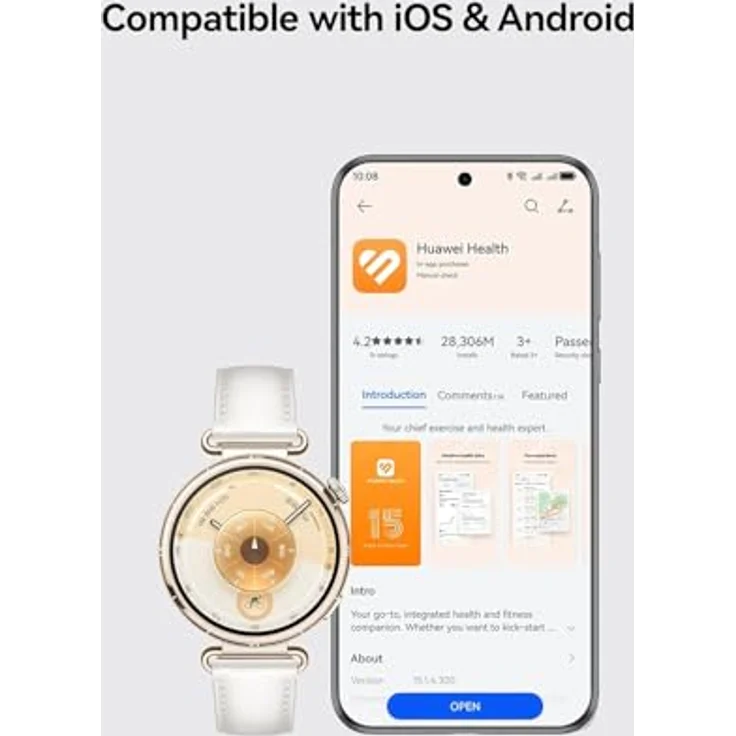 Huawei Watch GT 6, 41mm Smartwatch in Silber mit Lila Armband und umfassenden Gesundheitsfunktionen – Bild 9