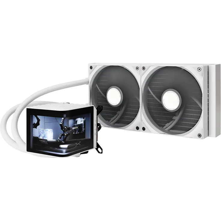 TRYX PANORAMA Komplett-Wasserkühlung - 280 mm, leistungsstarker CPU Wasserkühler mit RGB-Beleuchtung, weiss