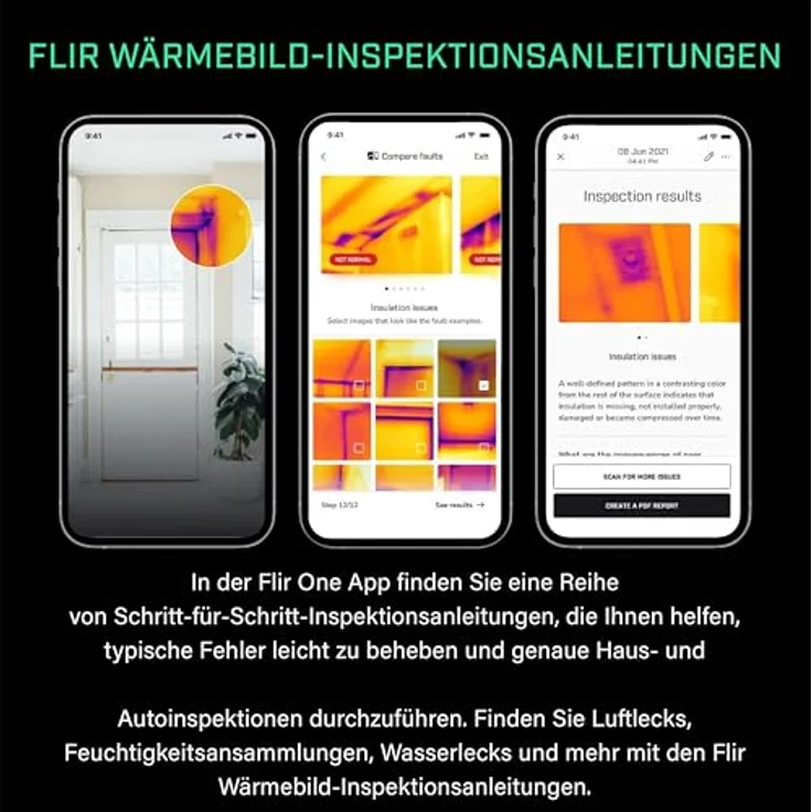 FLIR FP3IC Wärmebildkamera, Schwarz, 160 x 120 Pixel, thermische Empfindlichkeit 150 mK, USB-C, Akkulaufzeit bis 1 Stunde – Bild 7