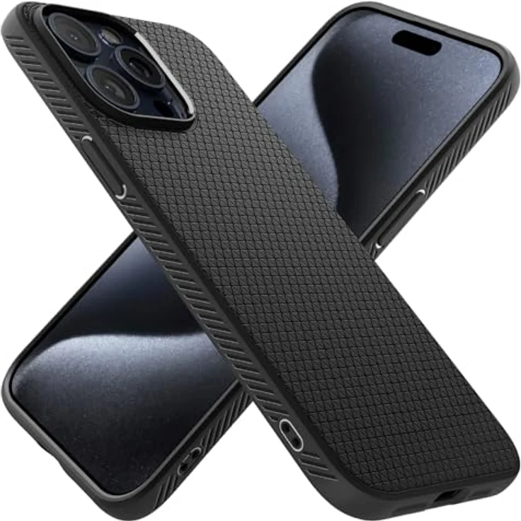 Spigen iPhone 15 Pro Liquid Air Case - Handyhülle Schutzhülle Cover Dünn Slim - Schwarz – Bild 1