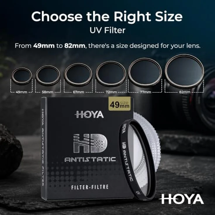 Hoya UV HD Antistatic 49mm, Kamera-Filter mit chemisch verstärktem optischem Glas und antistatischer Beschichtung, staub- und wasserabweisend – Bild 8