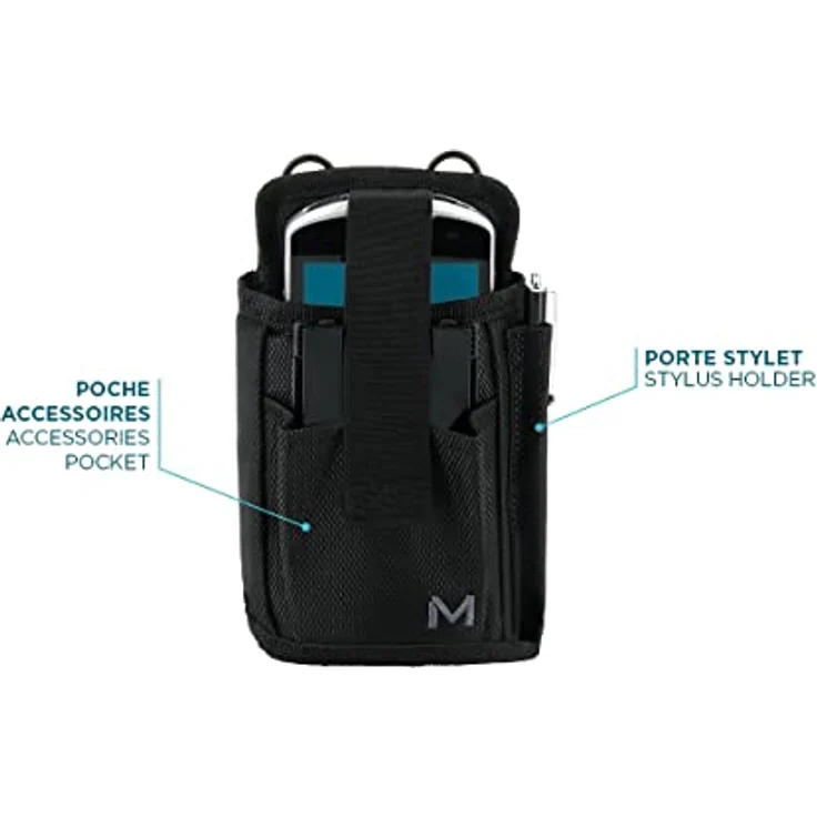 MOBILIS Holster Mobile Computer/Scannertasche, Größe S für Geräte bis 8,5 x 14,5 x 2 cm, mit abnehmbarem Gürtel, Schwarz – Bild 2