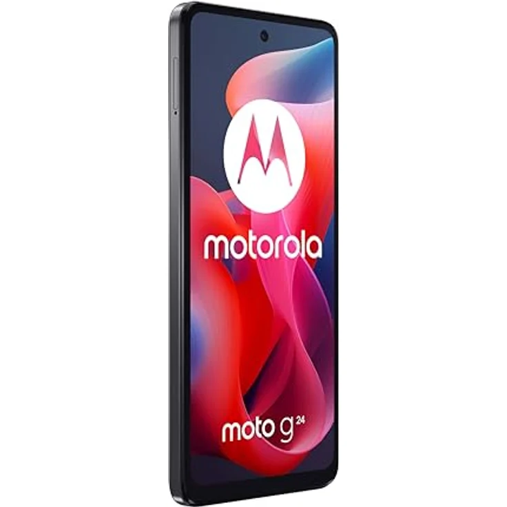 Motorola Moto G24 (Display 6,56 Zoll HD+ 90 Hz, 50 + 2 MP, 5000 mAh Aufladen 15 W, 4/128 GB, Dual-SIM, IP52, NFC, Android 14, inklusive Abdeckung), Matte Charcoal – Bild 3