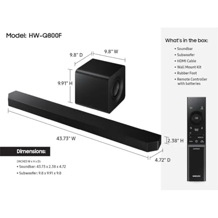 SAMSUNG Soundbar HW-Q800F/ZF 2025, Dolby Atmos Wireless, Q-Symphony, 5.1.2 Kanäle, SpaceFit Sound Pro, kompatibel mit Sprachassistenten – Bild 5