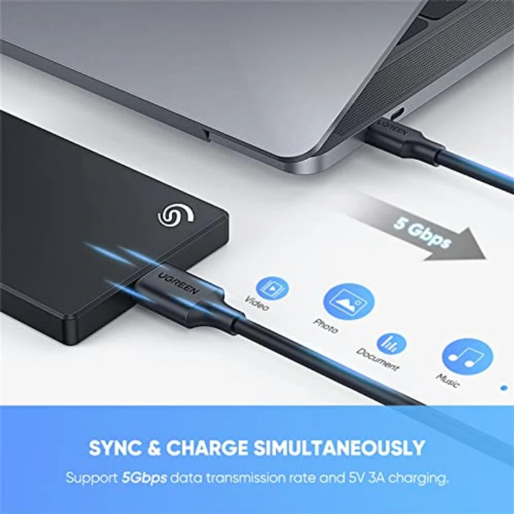 UGREEN USB-C auf USB 3.0 Micro B Kabel, schnelles Laden und Synchronisieren von Daten, 91 cm – Bild 5
